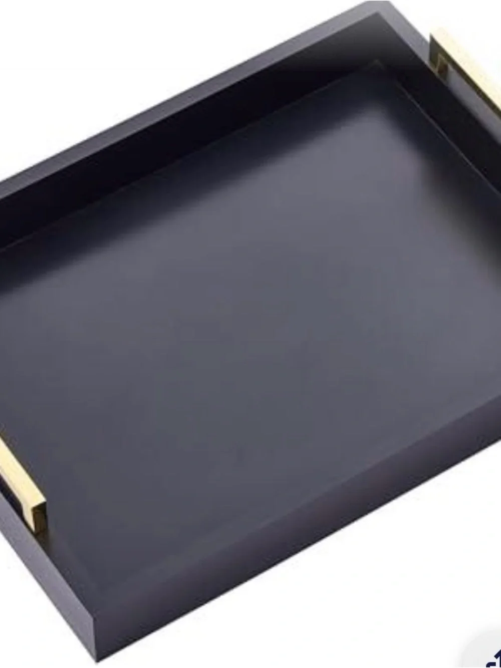 Black Serving Tray with Gold Handles